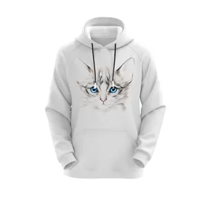 هودی زنانه مدل گربه کد J57 رنگ سفید