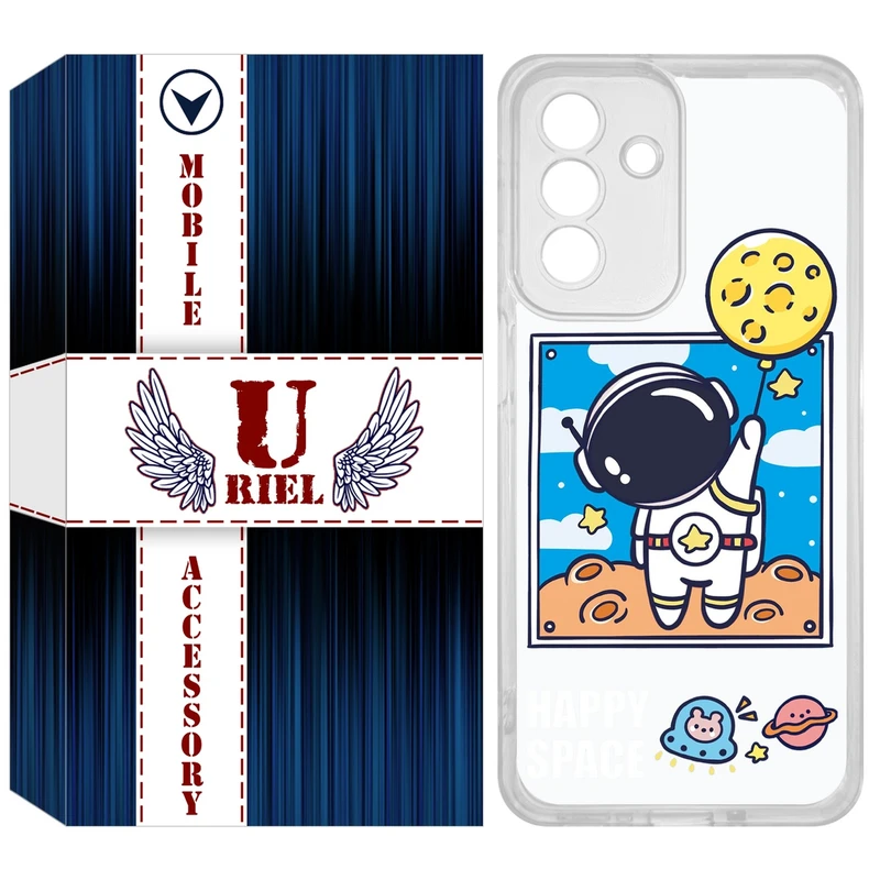 کاور یوریل مدل Clear کد 7 طرح فضانورد مناسب برای گوشی موبایل سامسونگ Galaxy A36