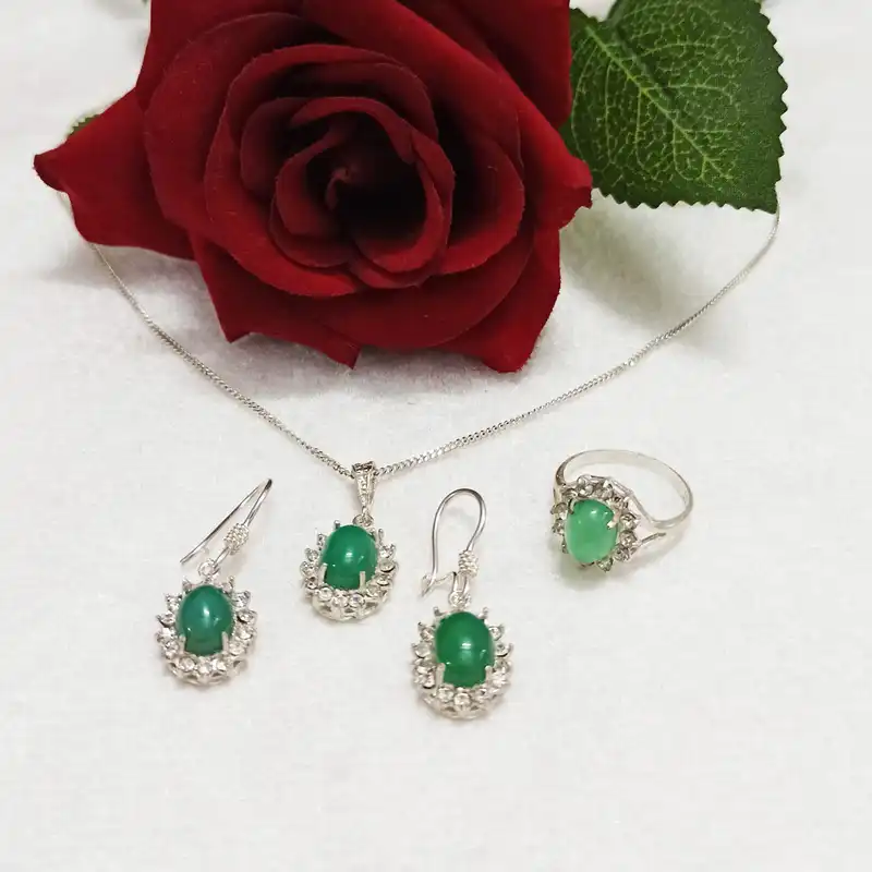 نیم ست نقره زنانه سلین کالا مدل عقیق ce-1