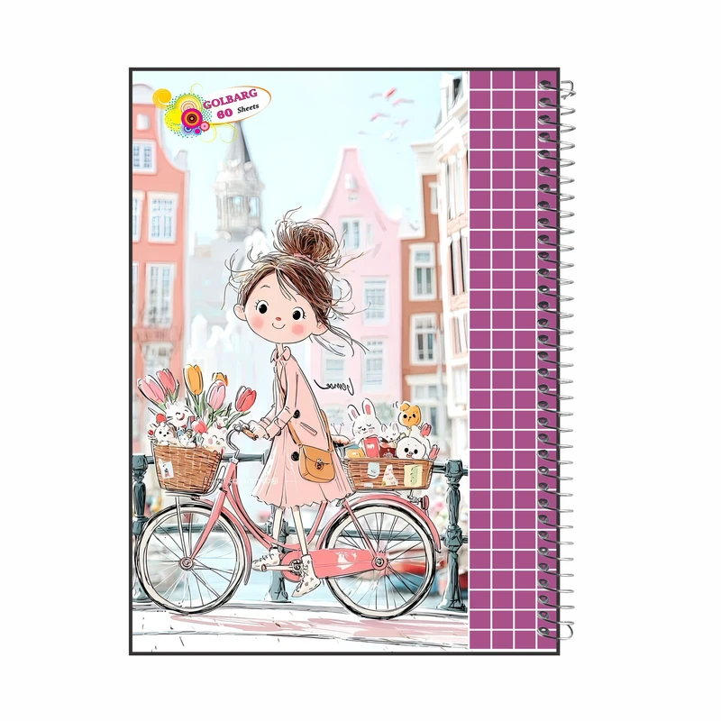 دفتر شطرنجی 60 برگ گلبرگ مدل دخترانه کد 5303