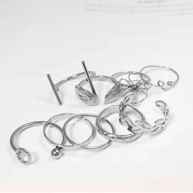 انگشتر زنانه مدل Rns47 مجموعه 9 عددی