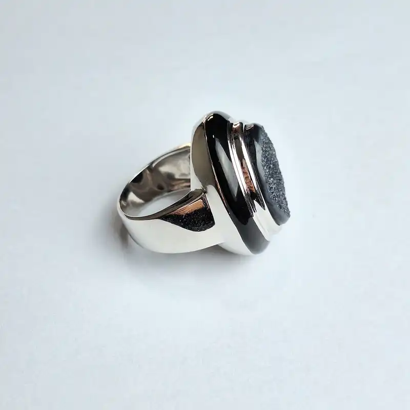 انگشتر نقره زنانه مدل عقیق دروزی کد PiArte R09E-54