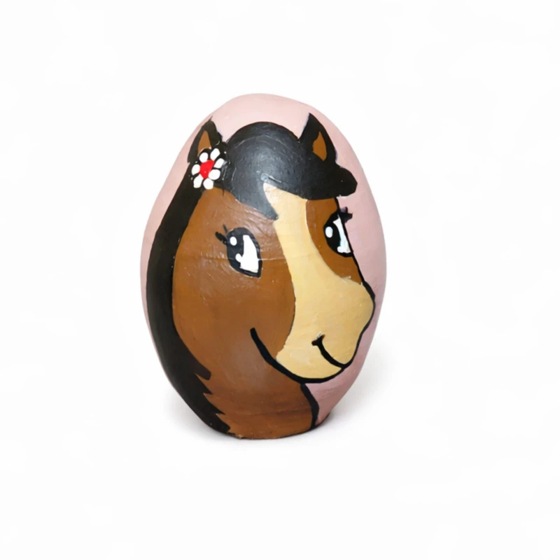 تخم مرغ تزیینی مدل سفالی طرح اسب