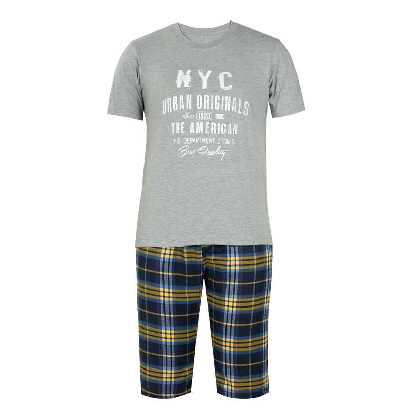 ست تی شرت و شلوارک مردانه آریان نخ باف مدل 1644