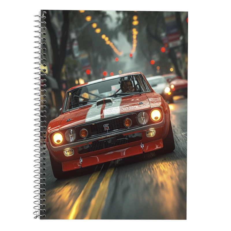 دفتر زبان 50 برگ مدوپد مدل دو خط طرح need for speed کد DF13661