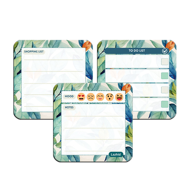 تخته وایت برد لاژید مدل برنامه ریزی سایز 9X9 سانتی متر مجموعه 3 عددی