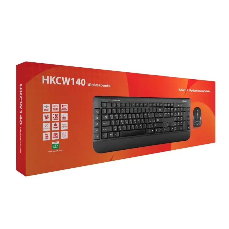 کيبورد و ماوس بی سیم مدل Silent HKCW140
