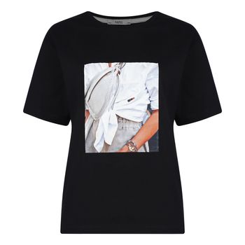 تی شرت آستین کوتاه زنانه نیزل مدل 0648-002 رنگ مشکی