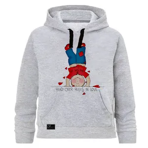 هودی پسرانه طرح LOVE کد J01 رنگ طوسی