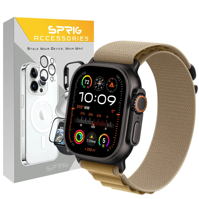 بند اسپریگ مدل Alpine Black Buckle مناسب برای اپل واچ Ultra / Ultra 2 49mm