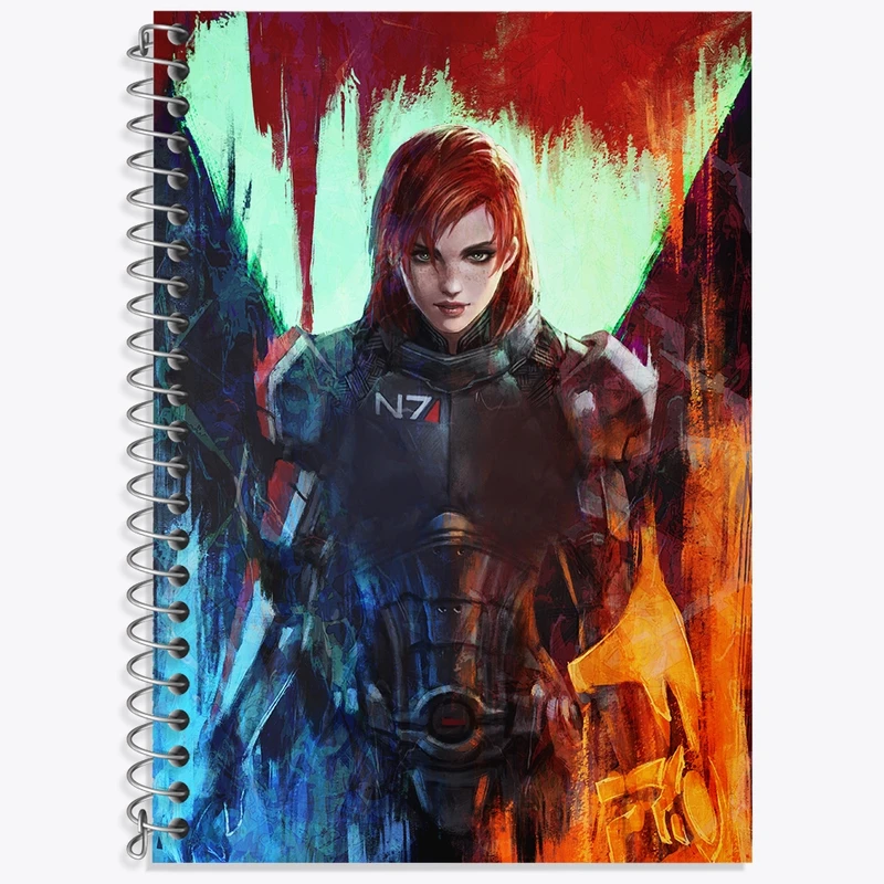 دفتر زبان 50 برگ خندالو مدل دو خط طرح بازی مس افکت (Mass Effect) کد 31539
