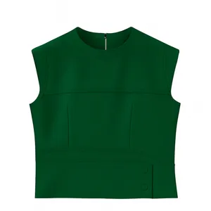 بلوز آستین تا روی شانه یقه گرد زنانه مدل ۲۰۶۲