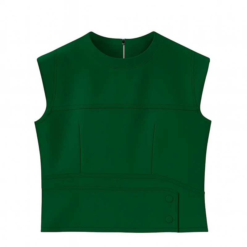 بلوز آستین تا روی شانه یقه گرد زنانه مدل ۲۰۶۲