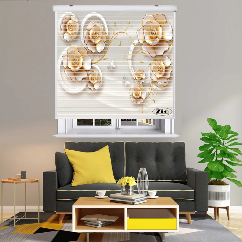 پرده زبرا زیو مدل سیلوئت 3D1541 سایز 150x150 سانتی متر