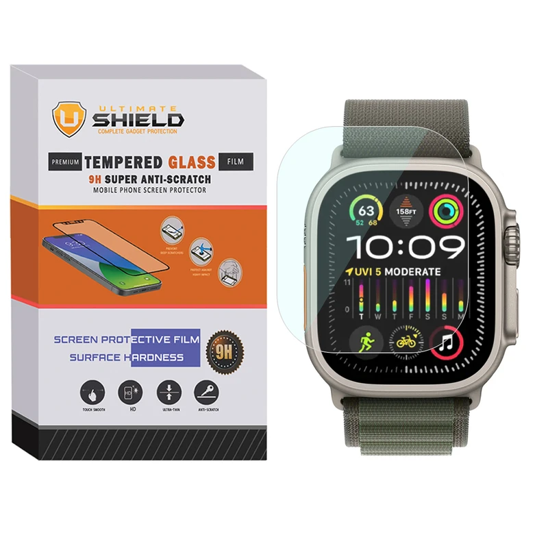 محافظ صفحه نمایش شیشه‌ای آلتیمیت شیلد مدل SH-UL مناسب برای اپل واچ Ultra 2