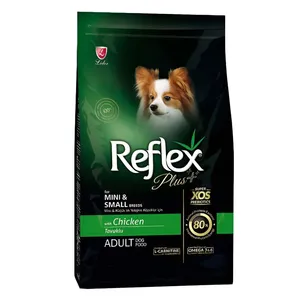 غذا خشک سگ بالغ رفلکس پلاس مدل مینی اند اسمال بریدز فله باطعم مرغ وزن 1000 گرم