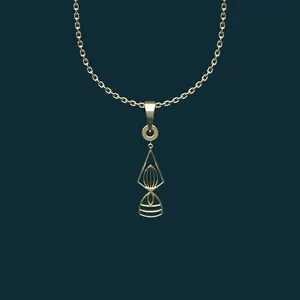 گردنبند طلا 18 عیار زنانه مدوپد مدل هندسی کد AA2-1-1037