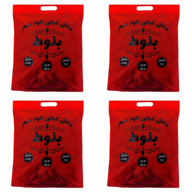 زغال کبابی مدل خودسوز وزن 4 کیلوگرم بسته 4 عددی