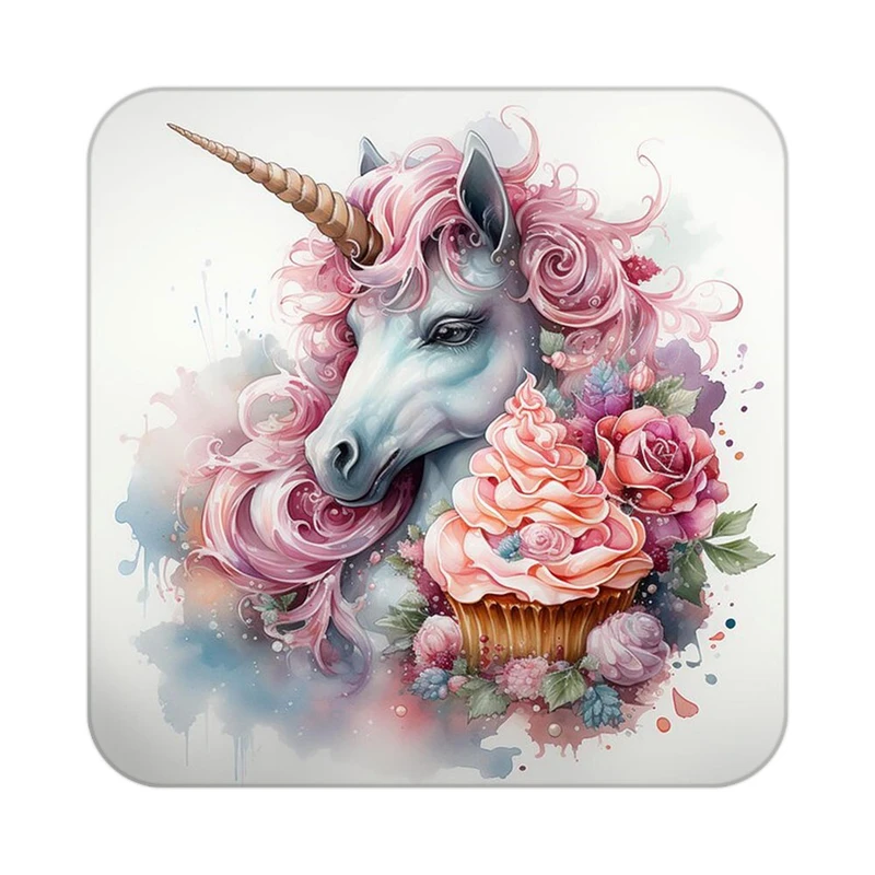 زیر لیوانی کاکتی طرح اسب تک شاخ و یونیکورن مدل mp33116