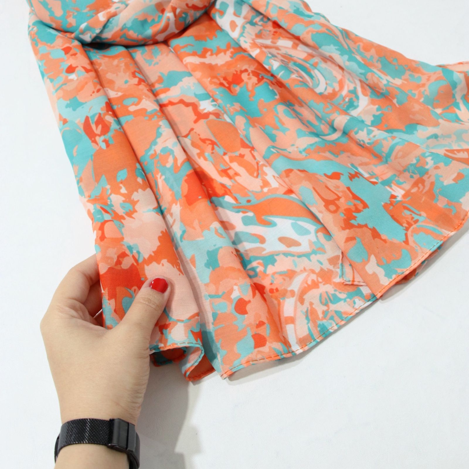 شال زنانه مدل تابستانه آبرنگی ساده کد a-3082 -  - 3