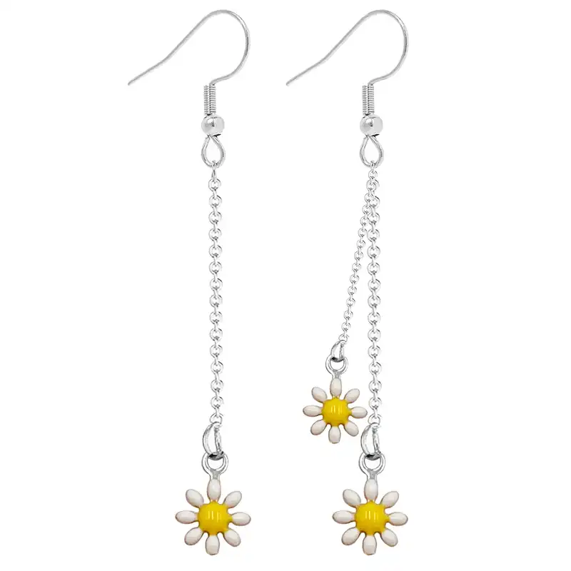 گوشواره زنانه طرح گل بابونه کد S219