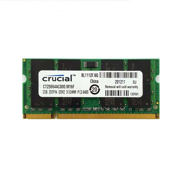 رم لپتاپ DDR2 تک کاناله 800 مگاهرتز CL6 کروشیال مدل PC2-6400 ظرفیت 2 گیگابایت