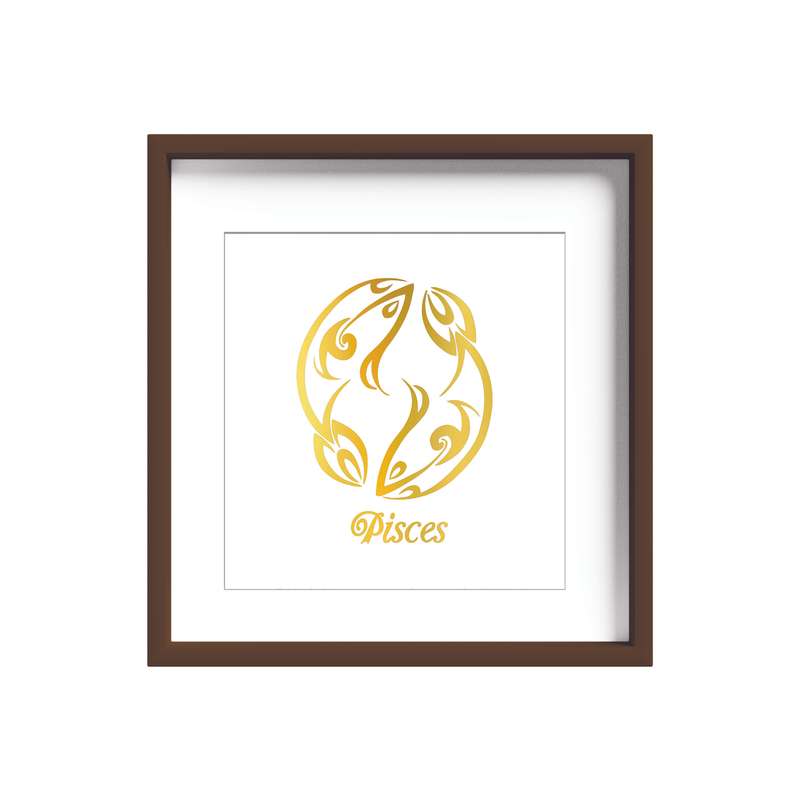 تابلو طلاکوب زرکات طرح سمبل ماه تولد اسفند مدل pisces