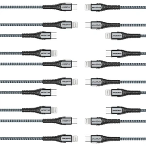 کابل تبدیل USB-C به لایتنینگ کینگ استار مدل k351C طول 1 متر بسته 10 عددی