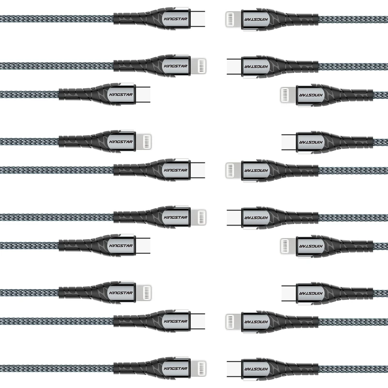 کابل تبدیل USB-C به لایتنینگ کینگ استار مدل k351C طول 1 متر بسته 10 عددی