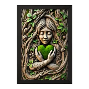 تابلو خندالو مدل مجسمه چوبی کد F9975