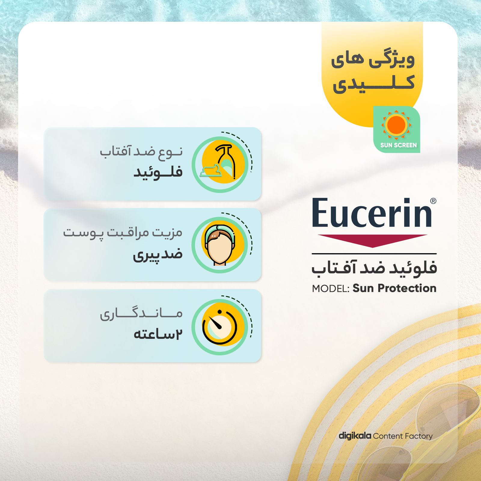 فلوئید ضدآفتاب بی‌رنگ اوسرین سری Sun Protection SPF50 مناسب انواع پوست، حجم 50 میلی‌لیتر -  - 9