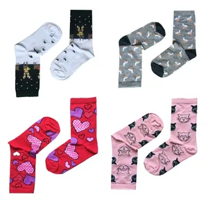 جوراب دخترانه مدل ساق بلند طرح دار کد  Ga-4 بسته 4 عددی