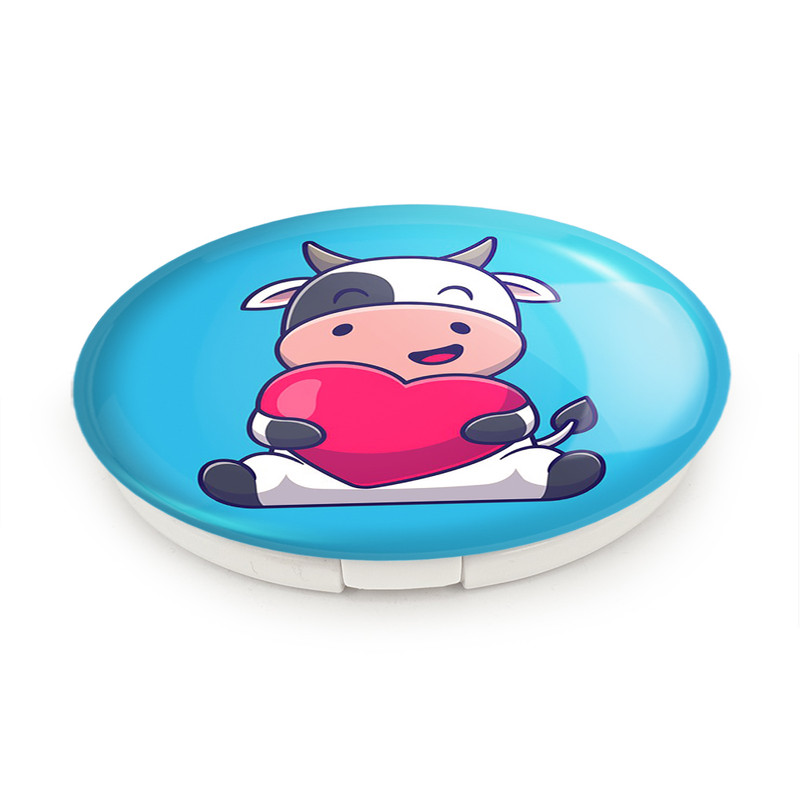 آینه جیبی خندالو طرح گاو مدل تاشو کد 7036