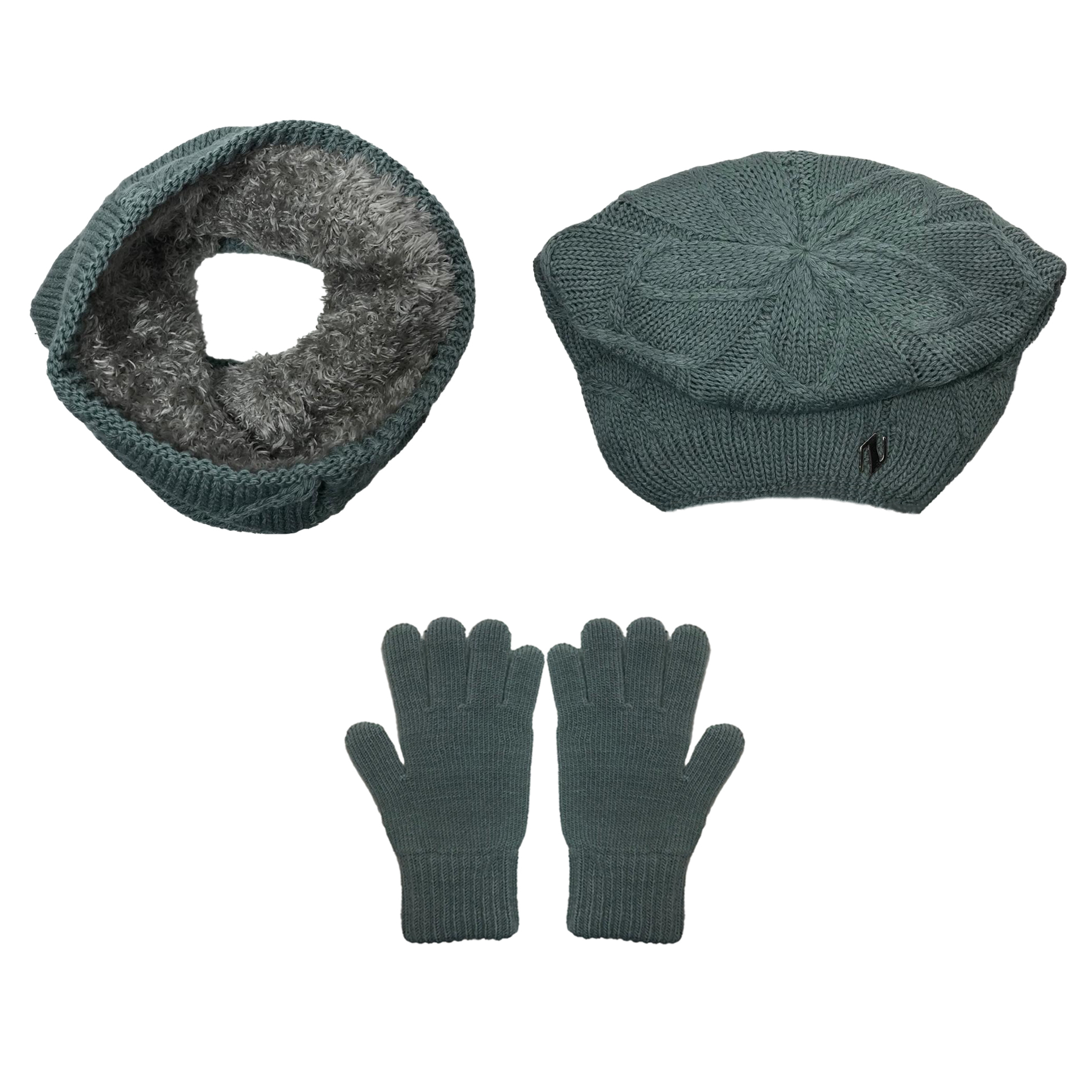 ست کلاه و شال گردن و دستکش بافتنی بچگانه تارتن مدل 65012