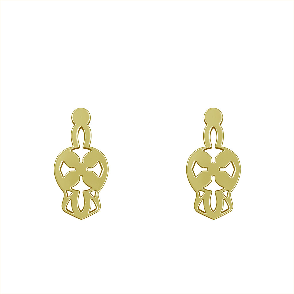 گوشواره طلا 18 عیار زنانه مدوپد مدل هندسی کد GA1-14829