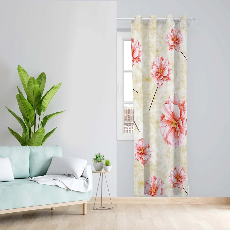 پرده طرح گل مدل مخمل پانچی کد 5427L z سایز 140x200 سانتی متر