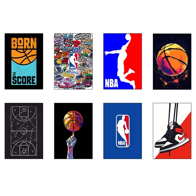 پوستر کارنيکا طرح عاشق بسکتبال Basketball Lover کد 96918 مجموعه 8 عددی