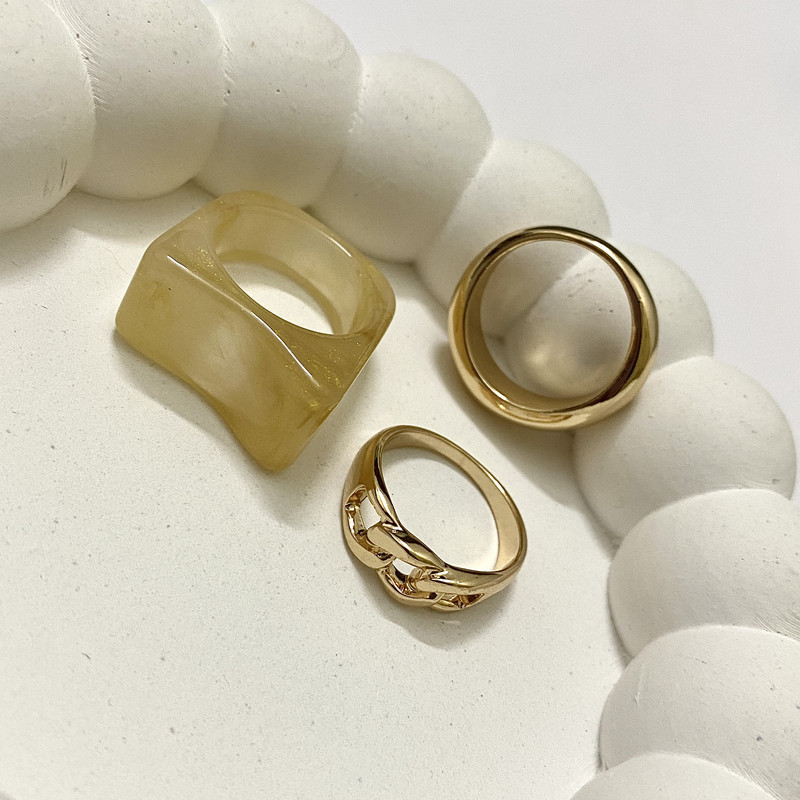 انگشتر زنانه اکسسورایز مدل ترندی مجموعه سه عددی