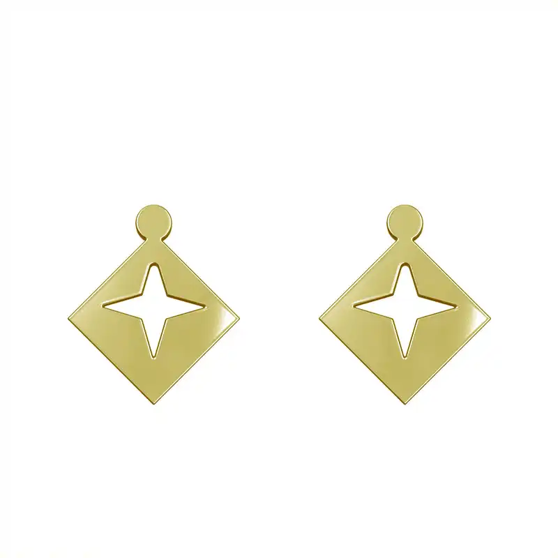 گوشواره طلا 18 عیار زنانه مدوپد مدل هندسی کد GA1-15110