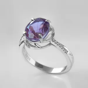 انگشتر نقره زنانه مدل آمیتیست کد Brazil R28