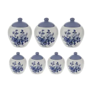 ست جا ادویه 7 پارچه طرح گل کد 03