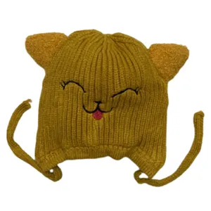 کلاه بافتنی بچگانه مدل گربه موزیکال کد 1002