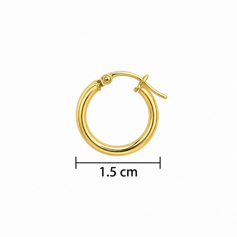 گوشواره کلیپسی طلا 18 عیار زنانه کیا گالری مدل حلقه ساده کد EMR145 - 2