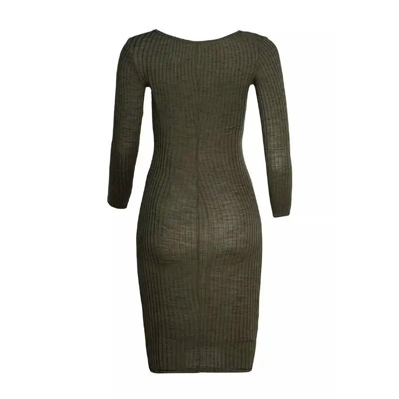 پیراهن زنانه مدل جذب کد 787812 رنگ زیتونی