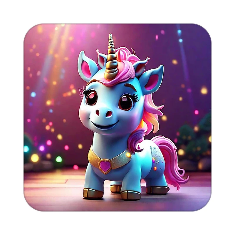 زیر لیوانی کاکتی طرح اسب تک شاخ و یونیکورن مدل mp30791