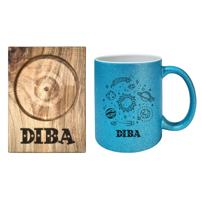 ماگ گالری وبفر مدل کهکشان طرح دیبا به همراه زیر لیوانی