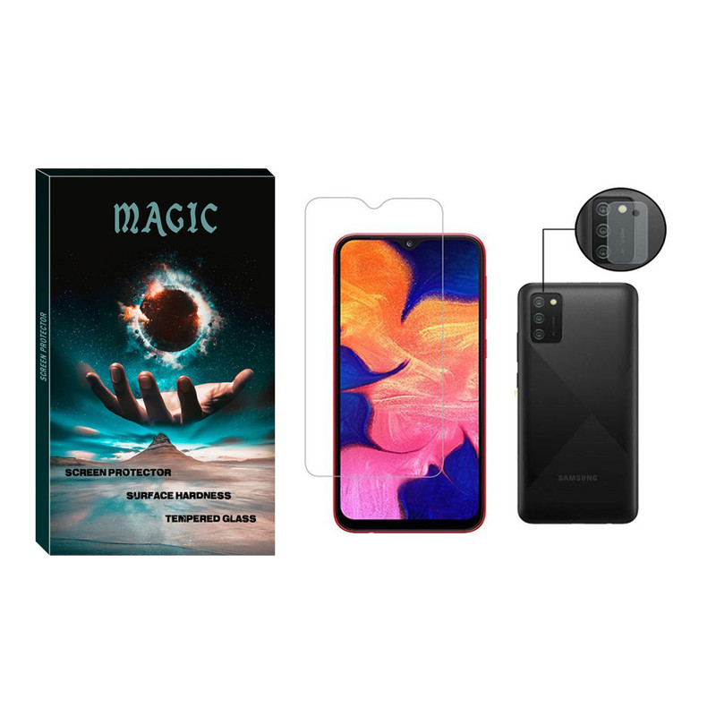  محافظ صفحه نمایش مجیک مدل SDHM-01 مناسب برای گوشی موبایل سامسونگ Galaxy A02s به همراه محافظ لنز