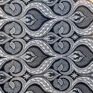 پارچه روفرشی عرض 2 متر مدل جاجیم طرح دار رنگ مشکی