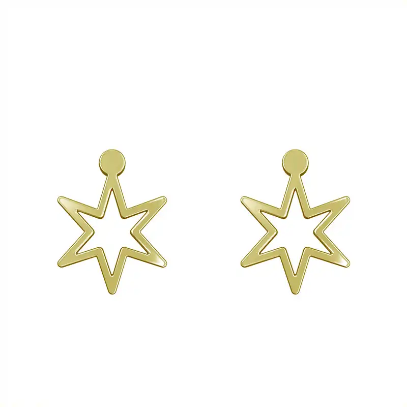 گوشواره طلا 18 عیار زنانه مدوپد مدل ستاره کد GA1-15469