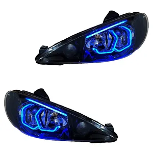 چراغ جلو اسپرت خودرو گروه پژوهش صنعت مدرن مدل 3D-Hexa-BL مناسب برای پژو 206 بسته دو عددی